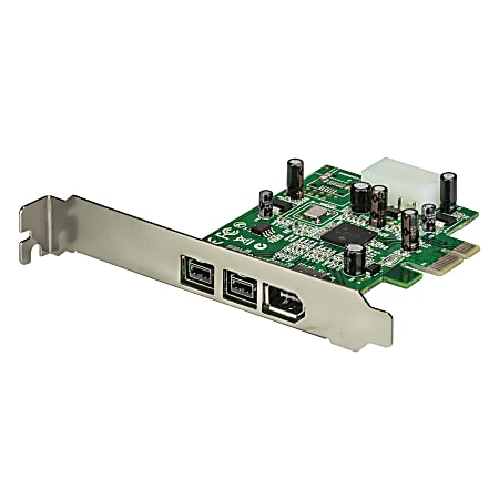 StarTech.com 3 Port 2b 1a 1394 PCI Express FireWire Card - Add 2 native FireWire 800 ports to your computer through a PCI Express expansion slot