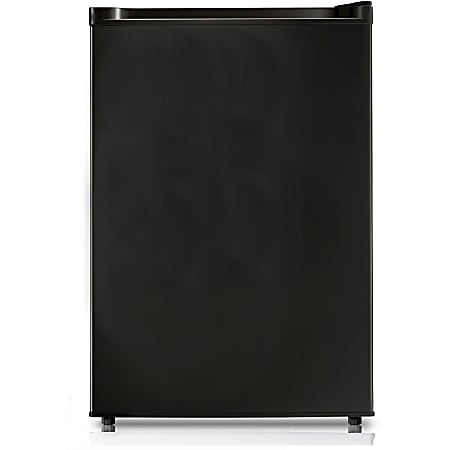 Midea WHS-160RB1 Refrigerator/Freezer - 4.40 ft³ - Manual Defrost - Reversible - 120 V AC - 226 kWh per Year - Black - Iron, Stainless Steel Door - Freestanding