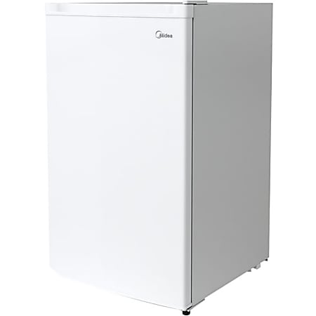Midea WHS-160RSS1 Refrigerator/Freezer - 4.40 ft³ - Manual Defrost - Reversible - 120 V AC - 226 kWh per Year - Stainless Steel - Iron, Stainless Steel Door, Tempered Glass Shelf - Freestanding