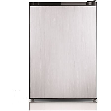 Midea WHS-160RSS1 Refrigerator/Freezer - 4.40 ft³ - Manual Defrost - Reversible - 120 V AC - 226 kWh per Year - Stainless Steel - Iron, Stainless Steel Door, Tempered Glass Shelf - Freestanding