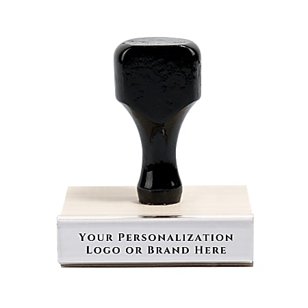 Custom Wood Handle Traditional Rubber Stamp, Rectangle,  2" x 3"