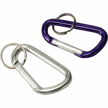 Advantus Split Key Ring Carabiner Key Ring Black Pack Of 10 - Office Depot