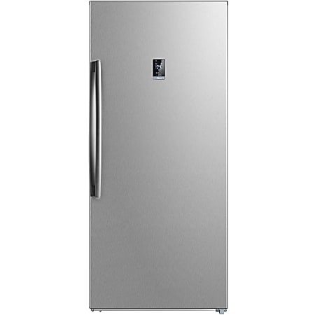 Midea Upright Stainless-Steel Freezer, 21.0 Cu Ft, Energy Star®, Stainless Steel