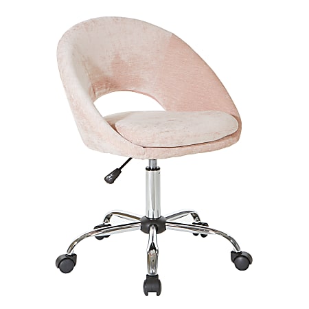Office Star Milo Mid-Back Office Chair, Blush/Chrome