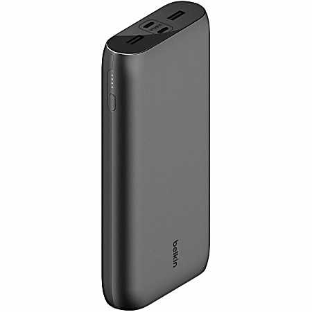 Belkin 32W 4-port USB Power Bank - 26K mAh - 2xUSB-A (12W), 2xUSB-C (20W) - Portable Charger - w/ USB-C to USB-C Cable - Black -  - BPB016BTBK