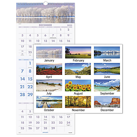2023-2025 AT-A-GLANCE® Scenic 3-Month Wall Calendar, 12" x 27", December 2023 to January 2025, DMW50328