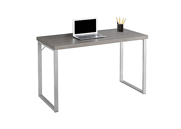 Monarch Specialties Contemporary Computer Desk, Dark Taupe/Silver