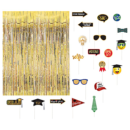 Amscan Graduation Deluxe 21-Piece Photo Prop Kit, Multicolor