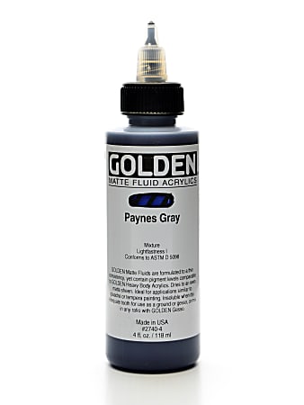 Golden Matte Fluid Acrylic Paint, 4 Oz, Payne's Gray