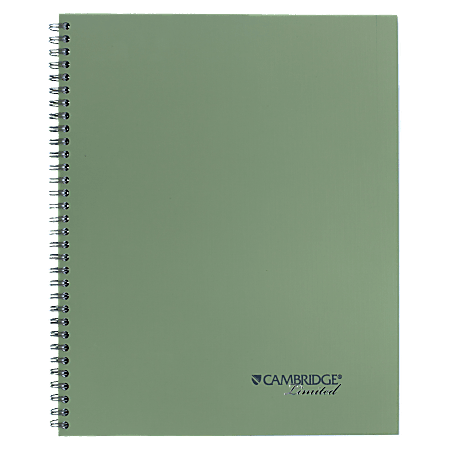 Cambridge® Limited® 30% Recycled Business Notebook, 8 1/2" x 11", 1 Subject, Legal Ruled, 80 Sheets, Sage