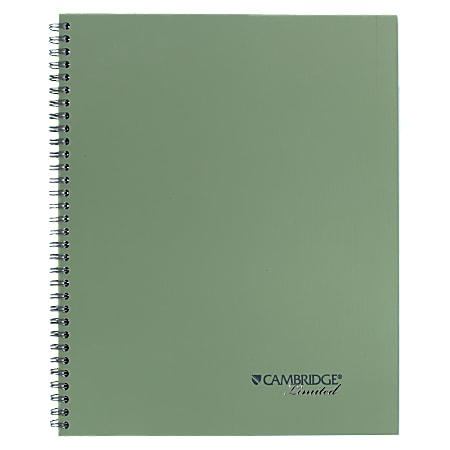 Cambridge® Limited® 30% Recycled Business Notebook, 8 1/2" x 11", 1 Subject, Legal Ruled, 80 Sheets, Sage