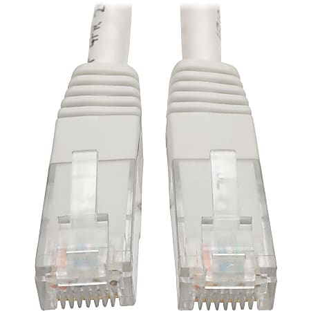 Tripp Lite Cat6 Gigabit Molded (UTP) Ethernet Cable (RJ45 M/M) PoE White 1 ft. (0.31 m), N200001WH