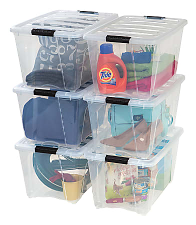 IRIS Plastic Storage Container With HandlesLatch Lid 22 x 16 12 x