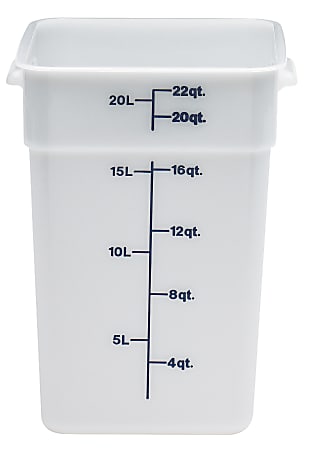Cambro Poly CamSquare Food Storage Containers, 22 Qt, White, Pack Of 6 Containers