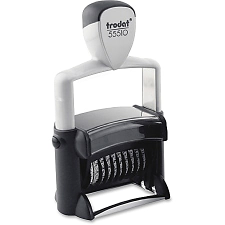 Trodat 10-Digit Self-Ink Number Stamp - Date Stamp - 10 Bands - Black - 1  Each