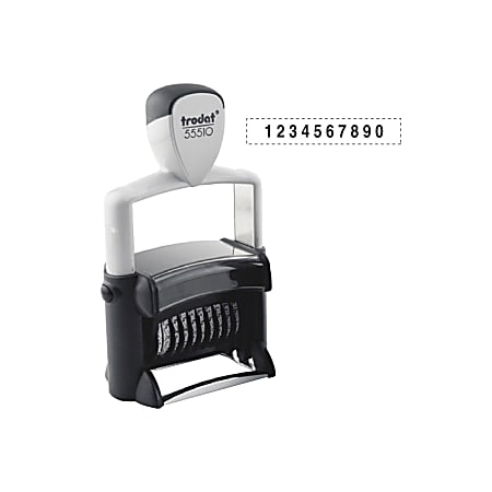 Trodat 10-Digit Self-Ink Number Stamp - Date Stamp - 10 Bands - Black - 1  Each