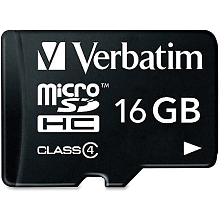 Verbatim® Class 4 Micro Secure Digital High Capacity (microSDHC™) Memory Card With Adapter, 16GB
