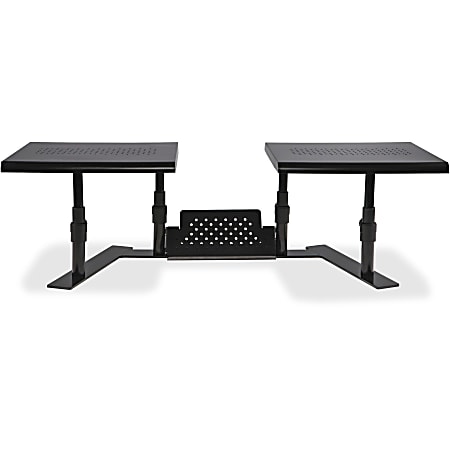 Allsop ErgoTwin Steel Dual Monitor Stand For Monitors Up To 24", 6-2/10"H x 32"W x 14"D, Pearl Black