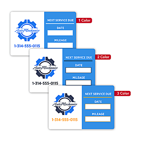 Custom Printed 1, 2 or 3 Color Window Cling Decal, 2-1/4" x 4", Box of 250