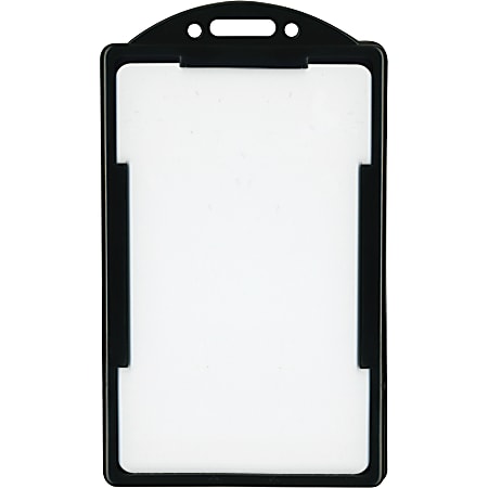 Advantus ID Card Holder - Support 2.13" x 3.38" Media - Vertical - Black - 25 / Pack