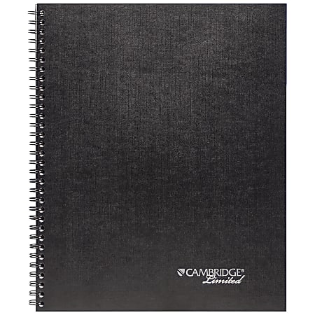 Cambridge® Limited® 30% Recycled Business Notebook, 8 1/2" x 11", 1 Subject, Legal Ruled, 80 Sheets, Black