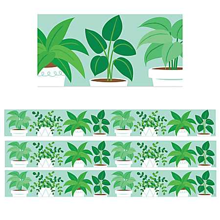 Creative Teaching Press® EZ Borders, Potted Plants, 48’ Per Pack, Set Of 3 Packs