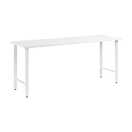 Bush Business Furniture Hustle 72"W Computer Desk With Metal Legs, White, Standard Delivery