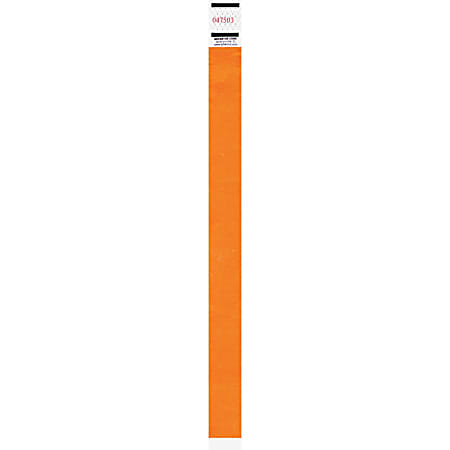 Advantus Neon Tyvek Wristbands 500 Pack Neon Orange Tyvek Office