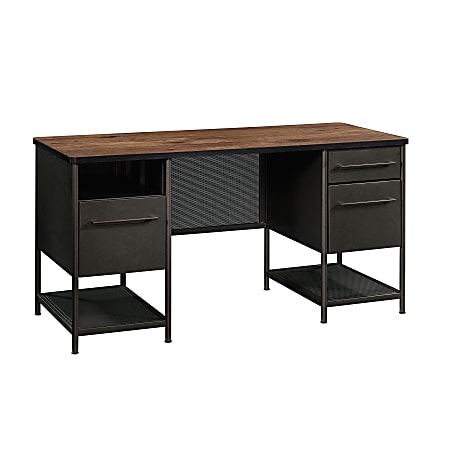Sauder® Boulevard Café Executive Desk, Black/Vintage Oak