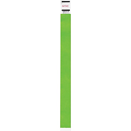 Advantus Neon Tyvek Wristbands 500 Pack Neon Green Tyvek Office Depot