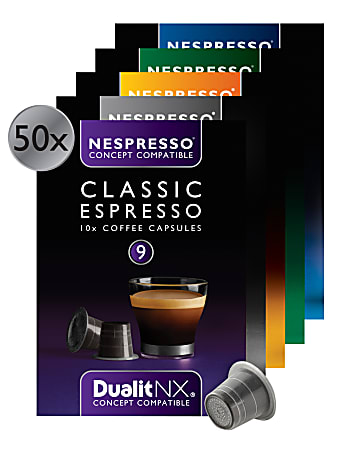 Dualit NX® Nespresso® Coffee Capsules Variety Pack, Box Of 50