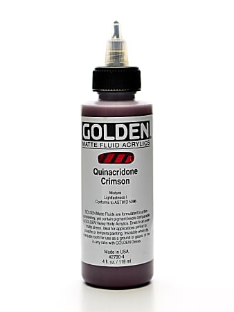 Golden Matte Fluid Acrylic Paint, 4 Oz, Quinacridone Crimson