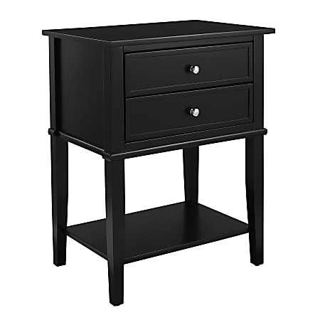 Ameriwood™ Home Franklin 2-Drawer Accent Table, Rectangular, Black