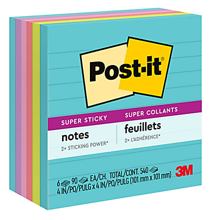 TUL Discbound Bright Sticky Note Pads, Assorted Colors, 25 Sheets
