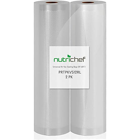 NutriChef Vacuum Sealer Food Storage Rolls 8"x50' PRTPKVS12RL - 8"x 50 ft - 4 mil Thickness