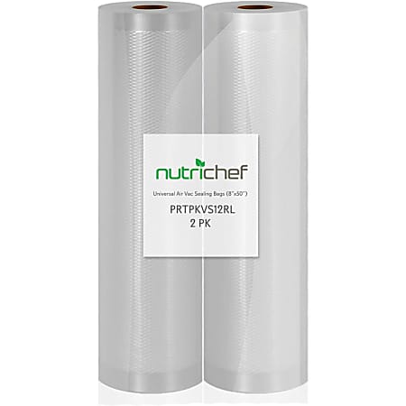 NutriChef Vacuum Sealer Food Storage Rolls 8" X