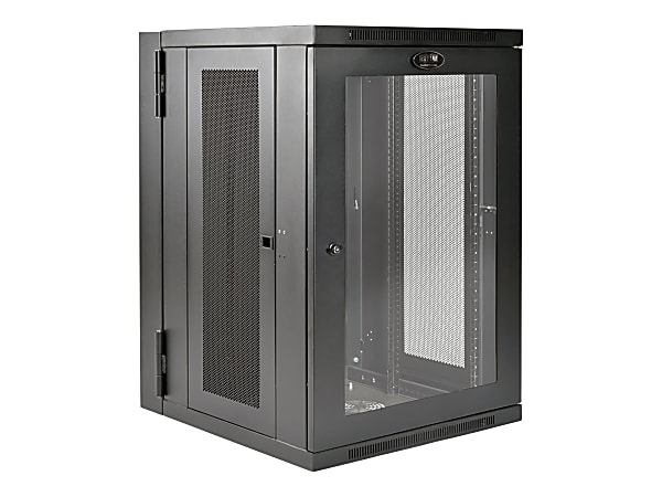Tripp Lite 18U Wall Mount Rack Enclosure Server Cabinet Deep Acrylic Window - For UPS - 18U Rack Height x 19" Rack Width x 24.50" Rack Depth - Wall Mountable - Black, Clear - Steel, Acrylic