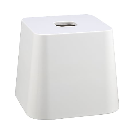 Erwyn Products Madison Tissue Box Covers, 5-3/4"H x 6-1/2"D x 6-1/2"L, White, Case Of 12 Covers