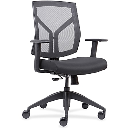 Lorell® Ergonomic Mesh/Fabric Mid-Back Chair, Black