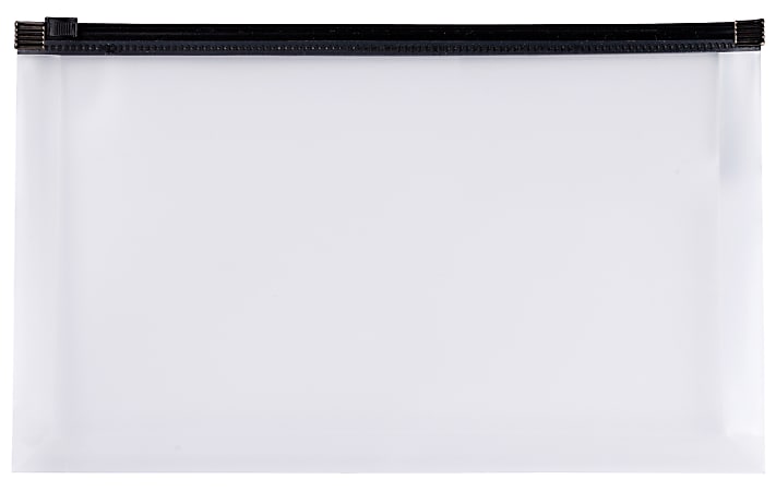 Office Depot® Brand Mini Zip Envelope, Check Size, 10-3/4" x 7", Clear/Black