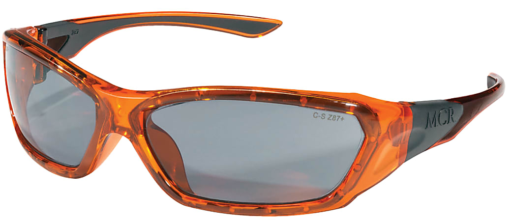 ForceFlex Protective Eyewear, Silver Mirror Lens, Duramass HC, Orange Frame
