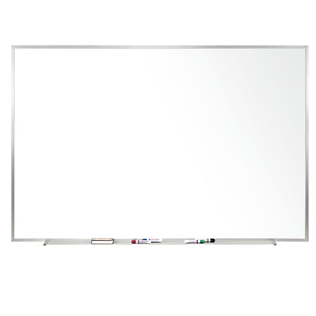 Ghent Magnetic Porcelain Dry-Erase Whiteboard, 48" x 60", Aluminum Frame With Silver Finish