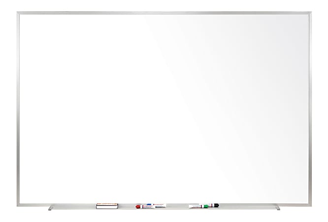 Ghent Magnetic Porcelain Dry-Erase Whiteboard, 48" x 60", Aluminum Frame With Silver Finish