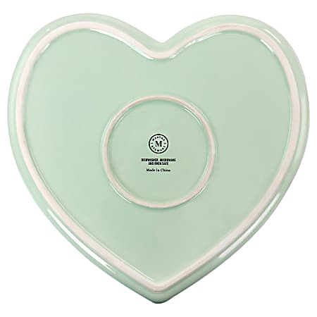 Martha Stewart 11 Heart Shaped Stoneware Cake Pan ,Mint