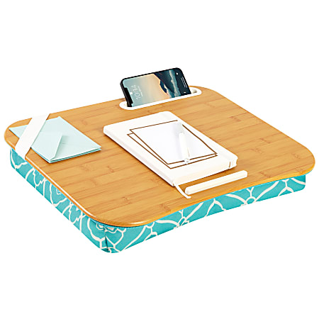 LapGear XL Designer LapDesk, 18 1/2" x 14 3/4" x 2 3/4", Aqua Trellis, 45512