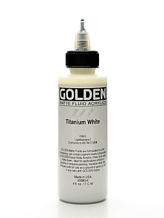 Golden Matte Fluid Acrylic Paint, 4 Oz, Titanium White