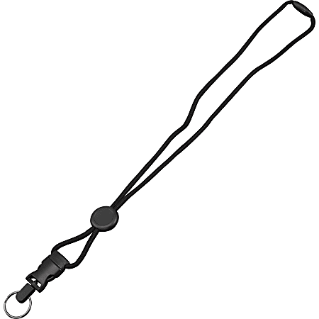 Advantus Round Ring Breakaway Lanyard - 12 / Pack - 36" Length - Black - Metal