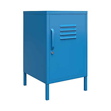Ameriwood™ Home Cache Metal Locker End Table, 27-1/8"H x 15"W x 15-3/4"D, Blue