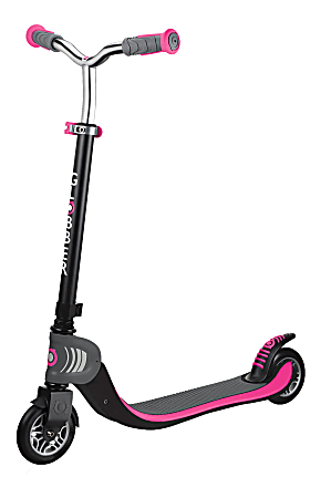 Globber Flow Foldable 125 Scooter, 32-1/4"H x 17-5/16"W x 38-3/16"D, Black/Pink