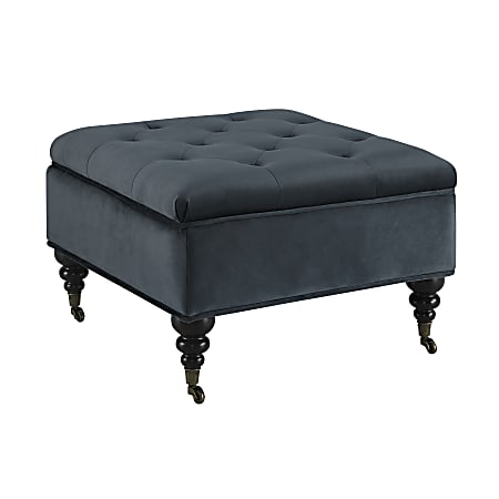 Serta® Abbot Square Tufted Ottoman, Cobalt Blue